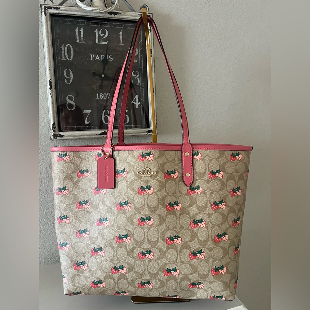 Coach Strawberry Fields Large Reversible City Tot… - image 1